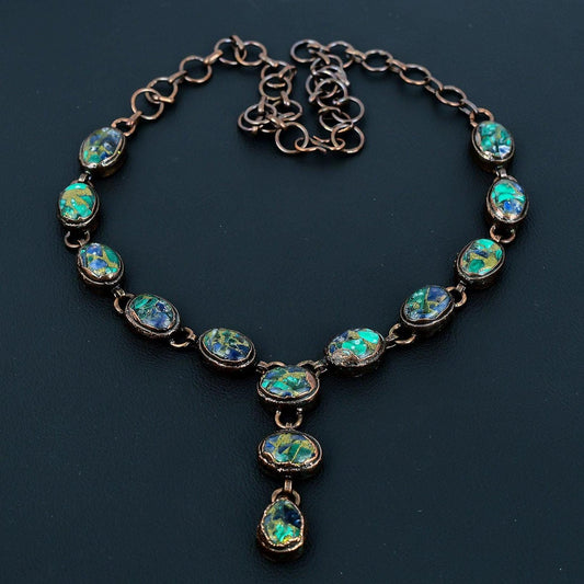 Copper Blue-Green Azurite-Malachite Gemstone Necklace