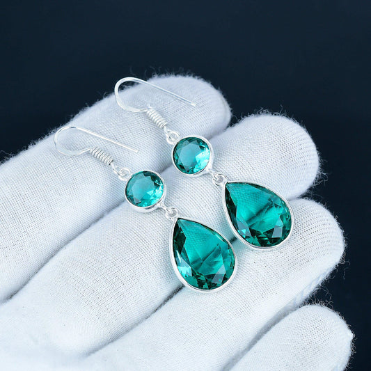 Aqua Apatite Sterling Silver Earrings