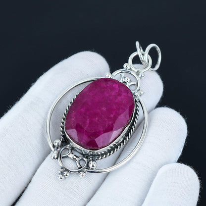 Red Kashmir Ruby Gemstone Pendant