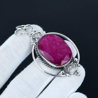 Red Kashmir Ruby Gemstone Pendant