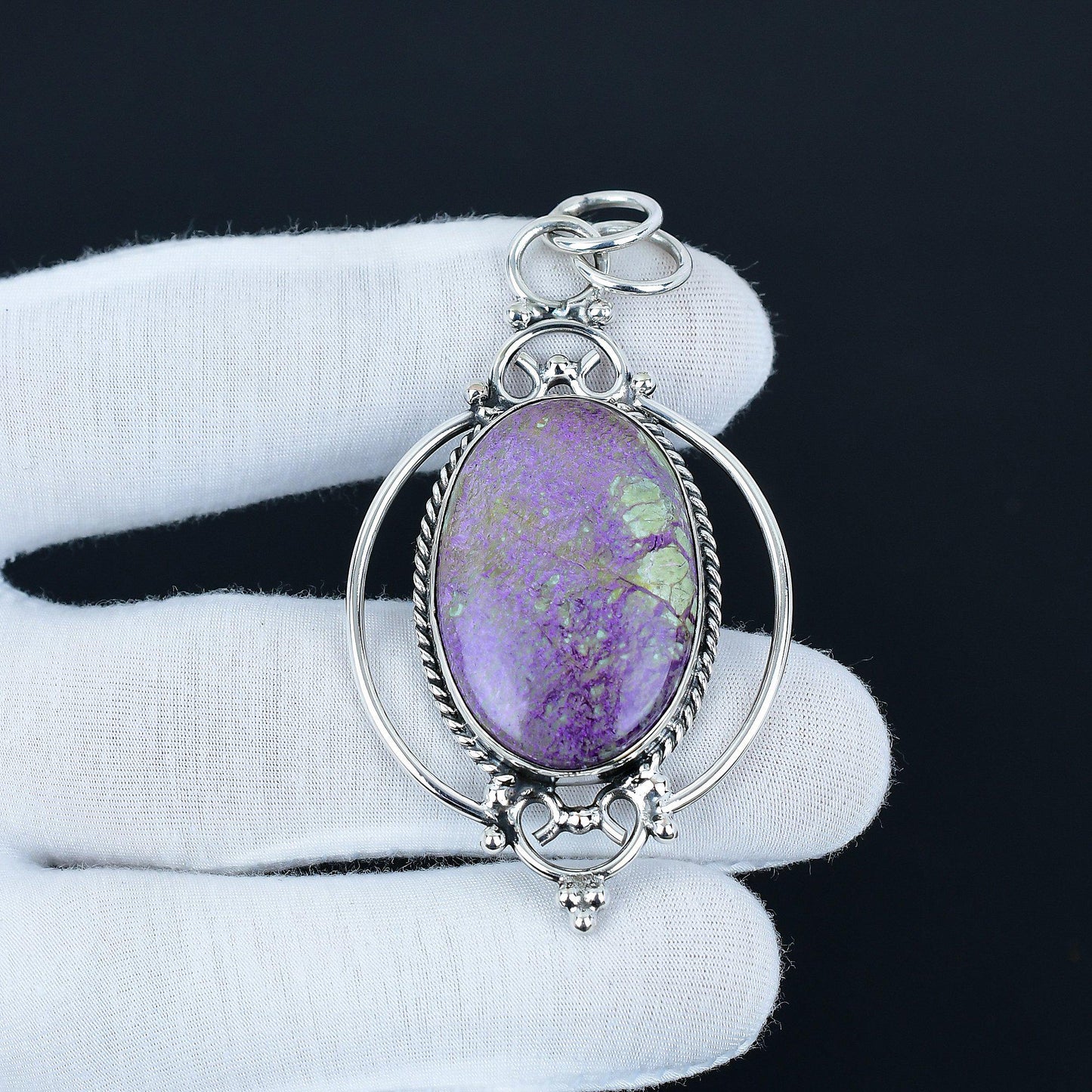 Purple Purpurite Gemstone Pendant