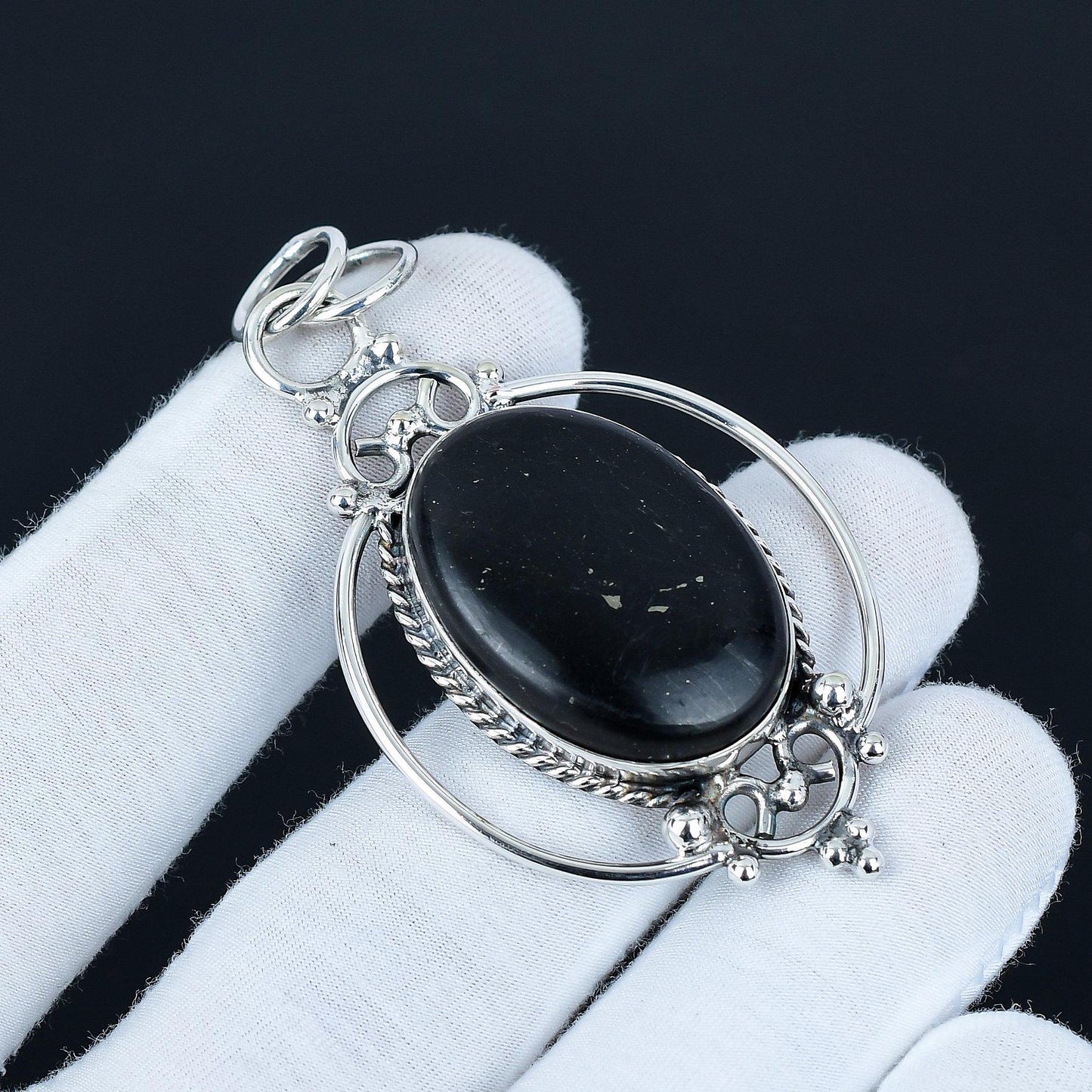 Black Obsidian Gemstone Pendant