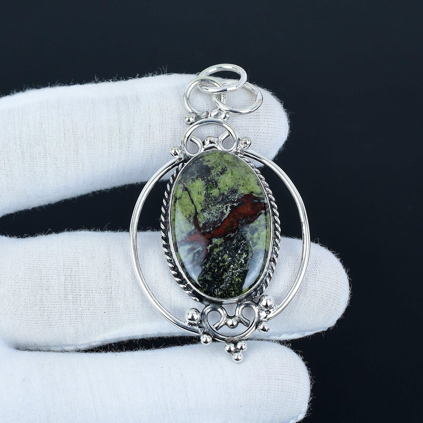 Green Dragon Blood Gemstone Pendant