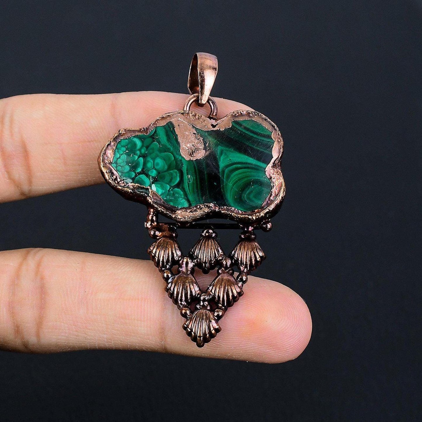Green Malachite Gemstone Pendant