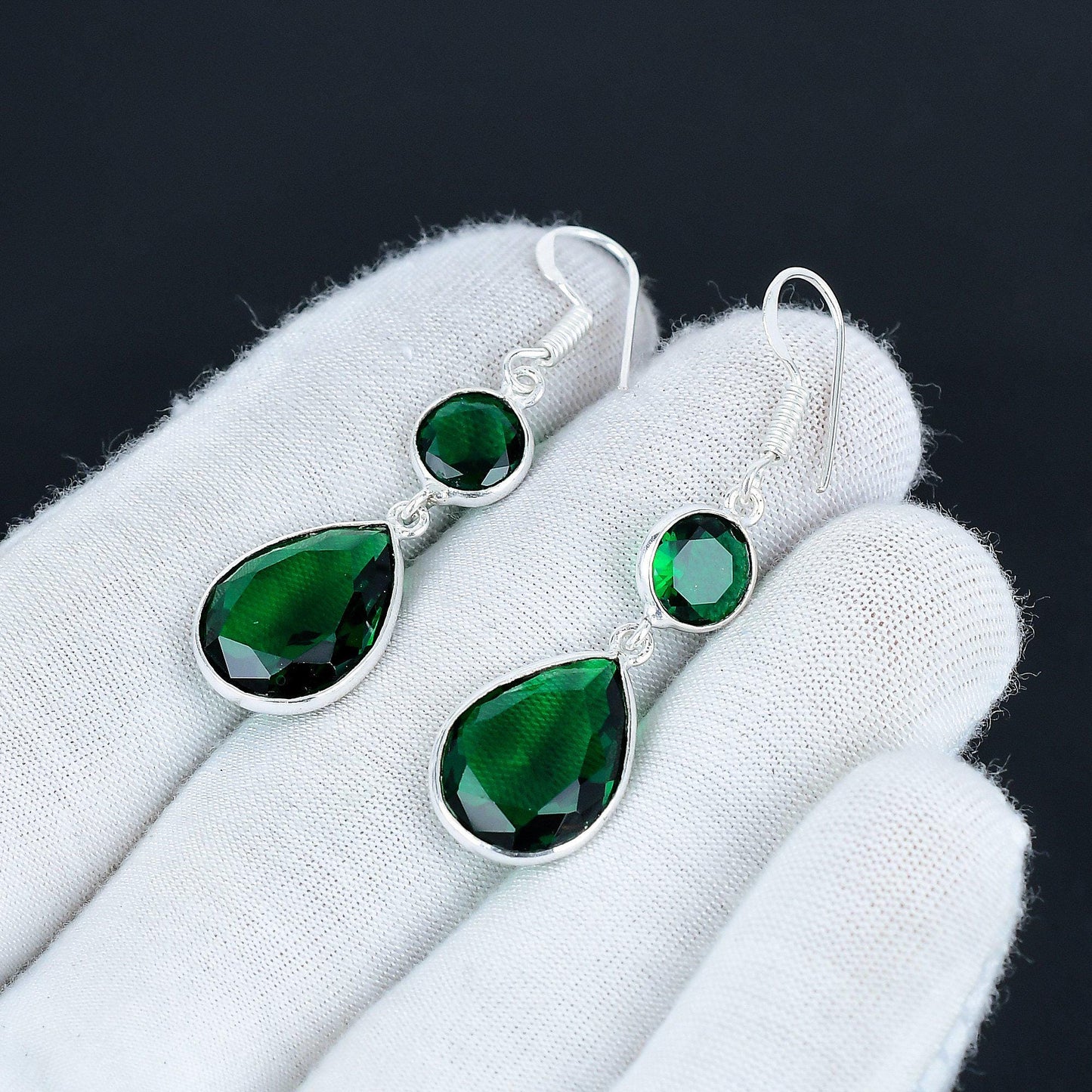 Green Tourmaline Sterling Silver Earrings