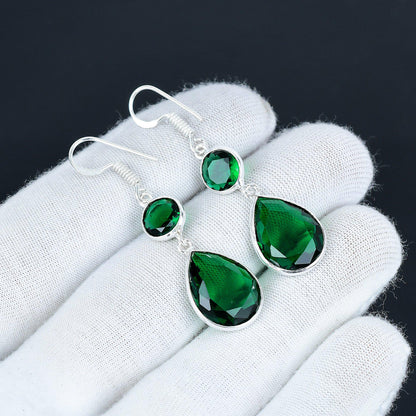 Green Tourmaline Sterling Silver Earrings