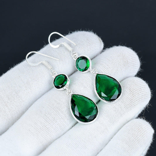 Green Tourmaline Sterling Silver Earrings