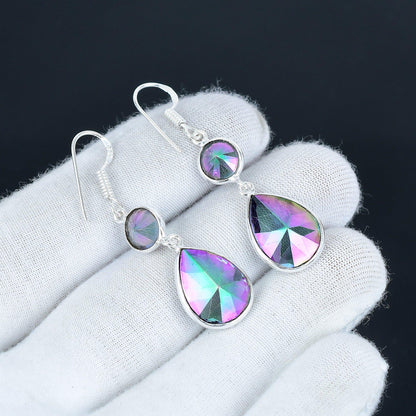 Rainbow Mystic Topaz Gemstone Earrings
