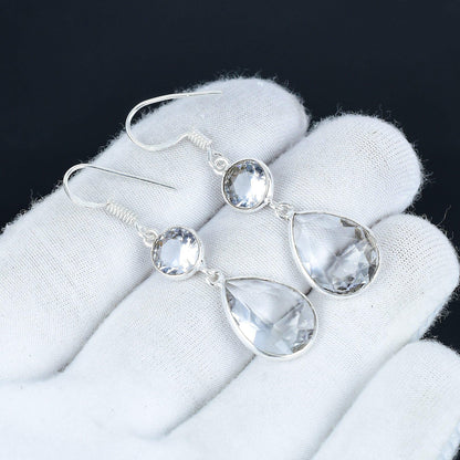 White Topaz Sterling Silver Earrings