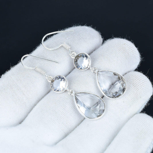 White Topaz Sterling Silver Earrings