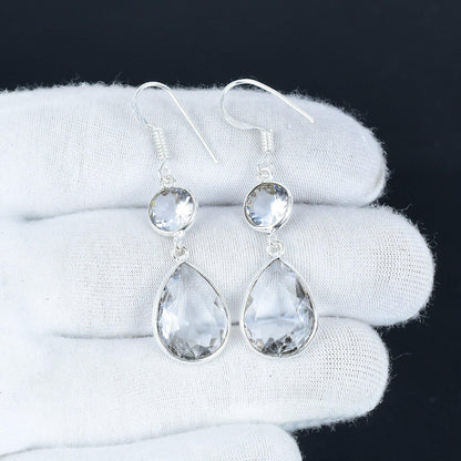 White Topaz Sterling Silver Earrings