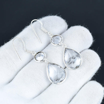 White Topaz Sterling Silver Earrings