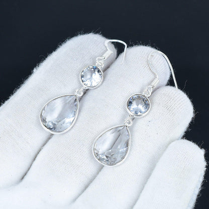 White Topaz Sterling Silver Earrings