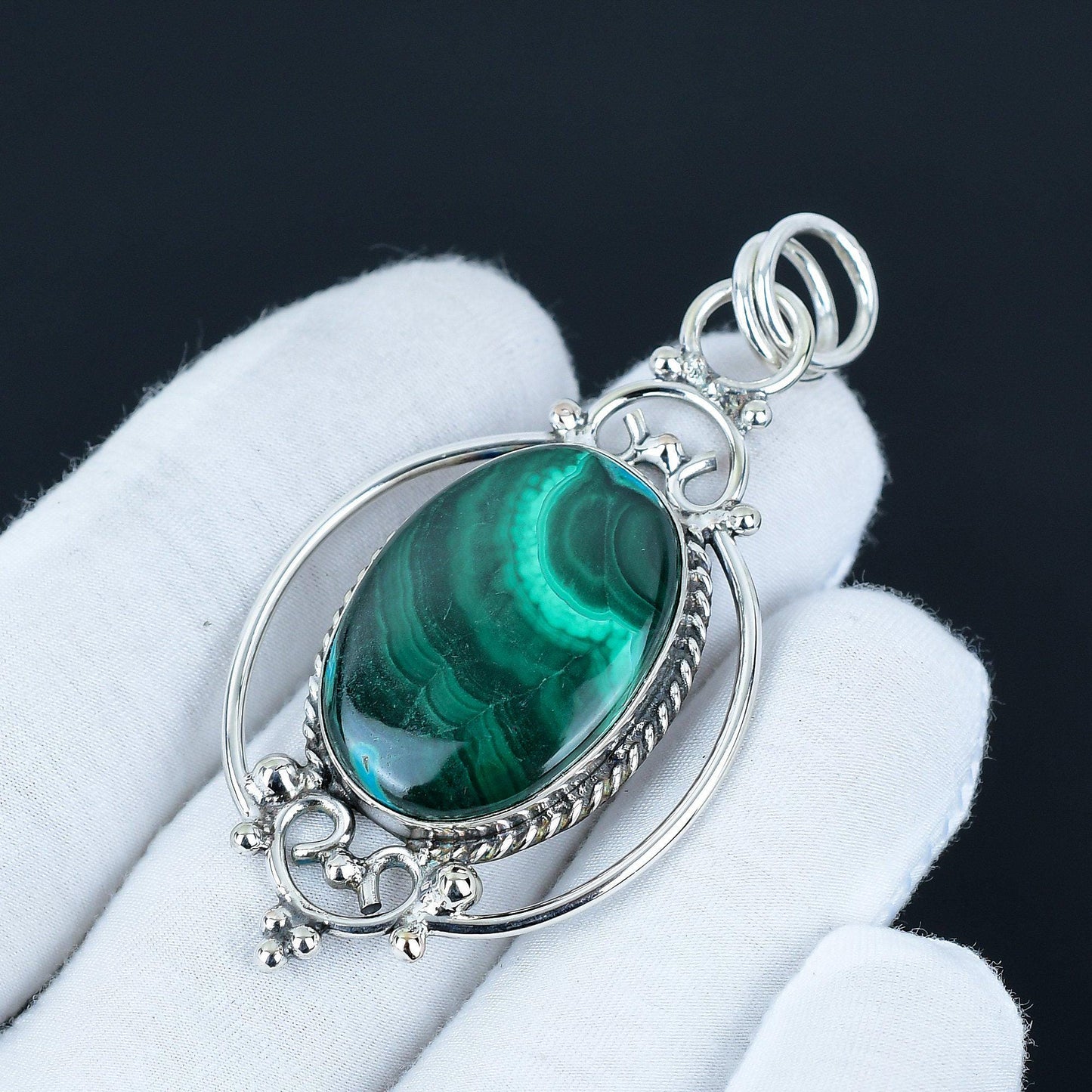 Green Malachite Gemstone Pendant