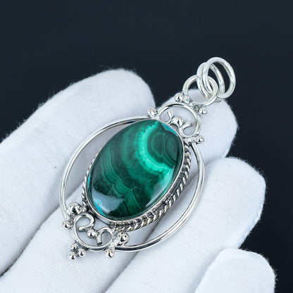 Green Malachite Gemstone Pendant