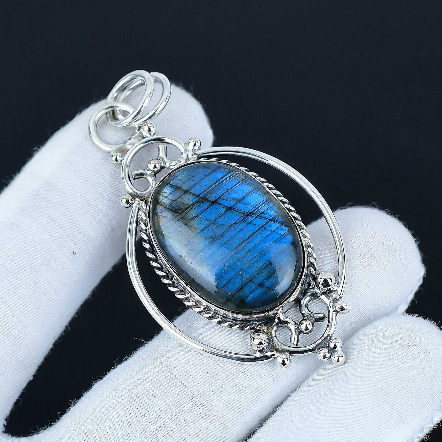 Blue Labradorite Gemstone Pendant