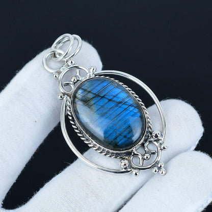 Blue Labradorite Gemstone Pendant