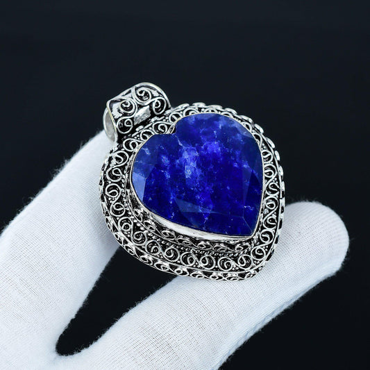 Blue Sapphire Heart Pendant