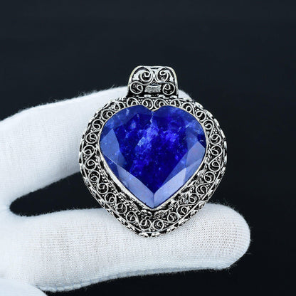 Blue Sapphire Heart Pendant