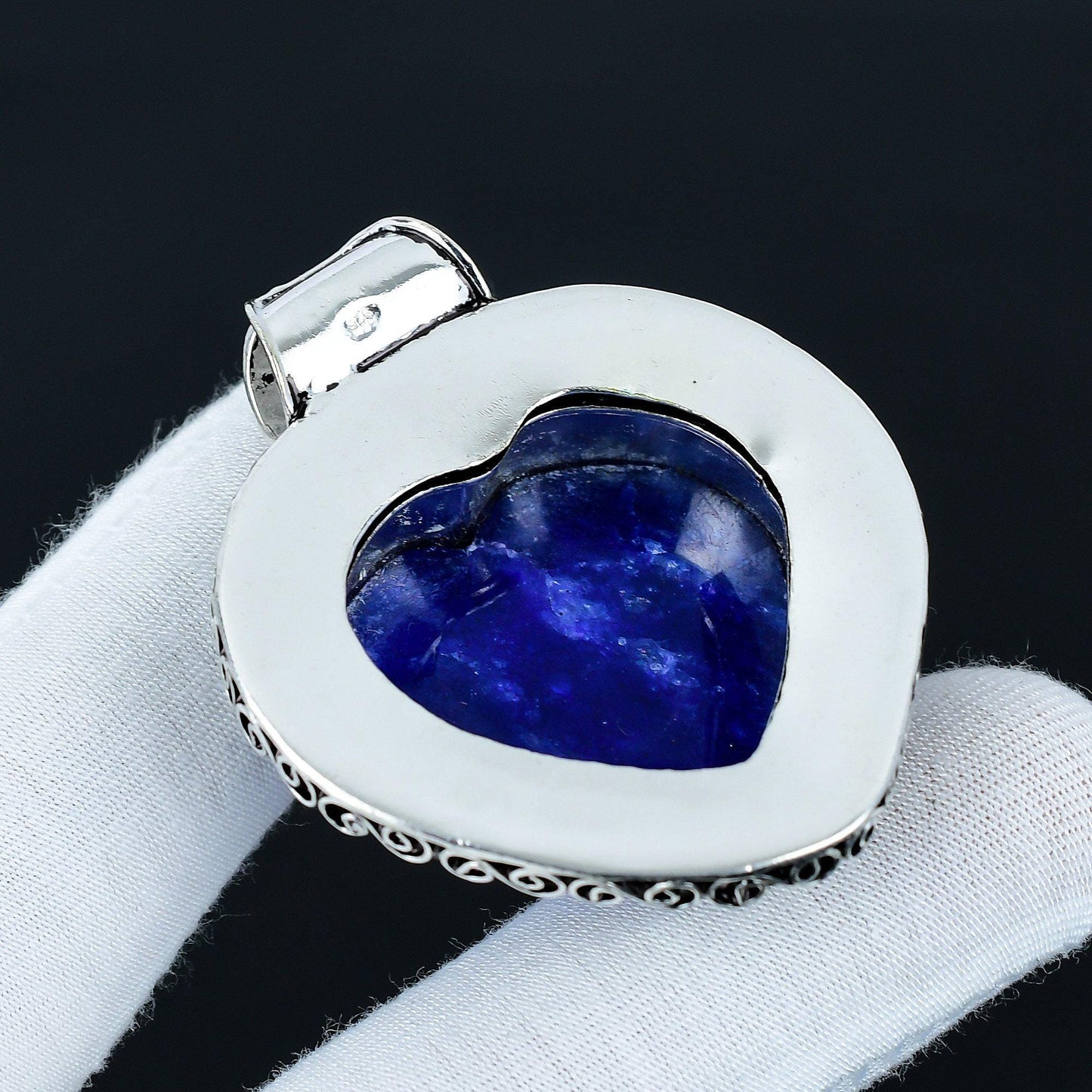Blue Sapphire Heart Pendant