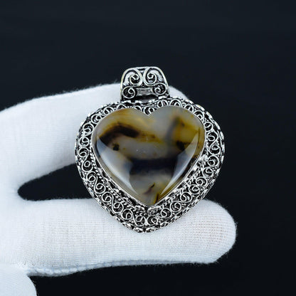 Green Montana Agate Heart Pendant