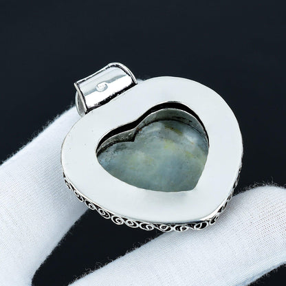 Vintage Aquamarine Heart Pendant