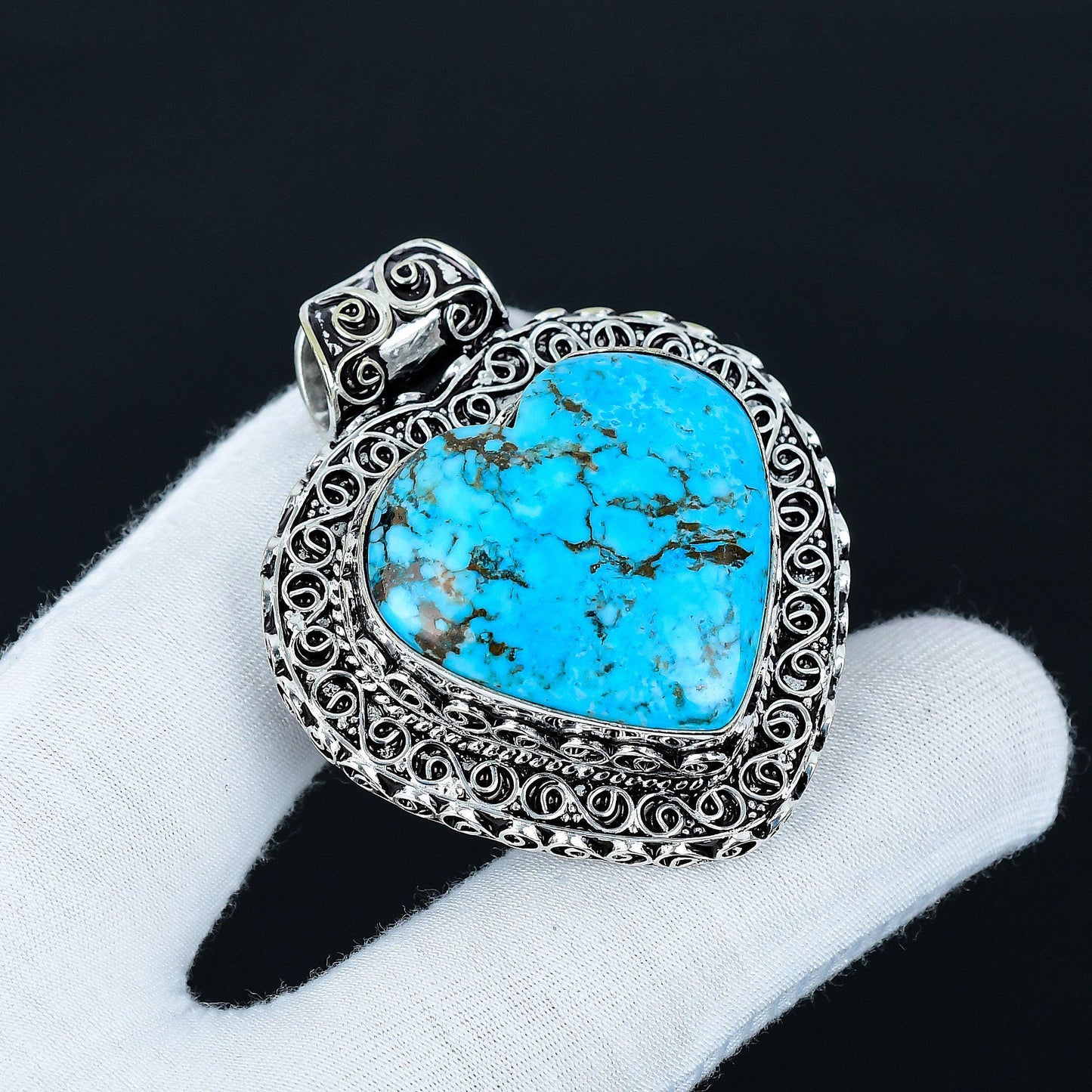 Turquoise Gemstone Heart Pendant