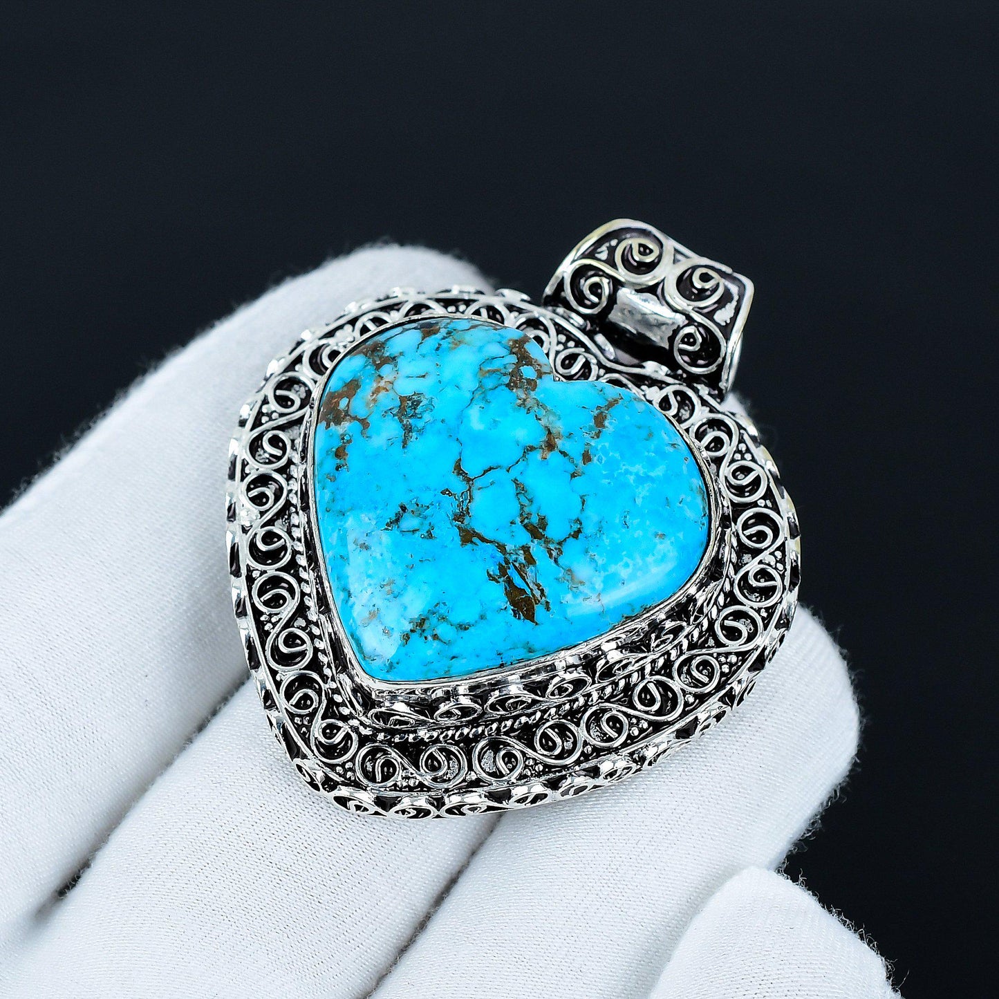 Turquoise Gemstone Heart Pendant