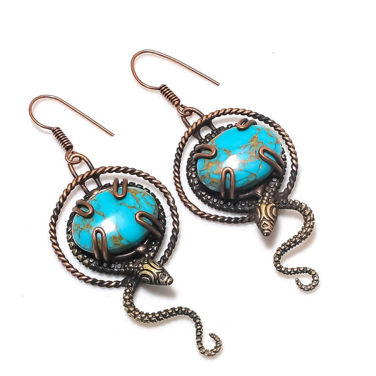 Turquoise Blue Gemstone Earrings