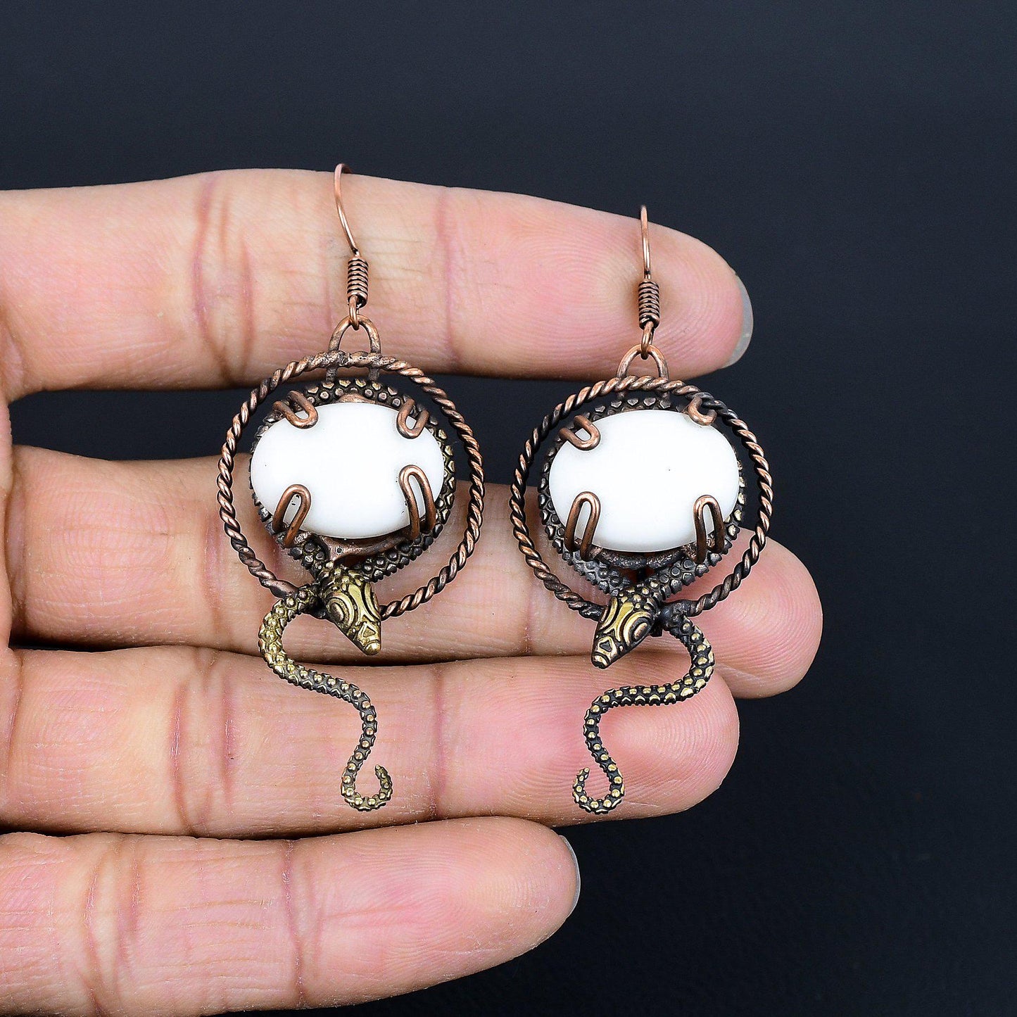 White Coral Gemstone Earrings