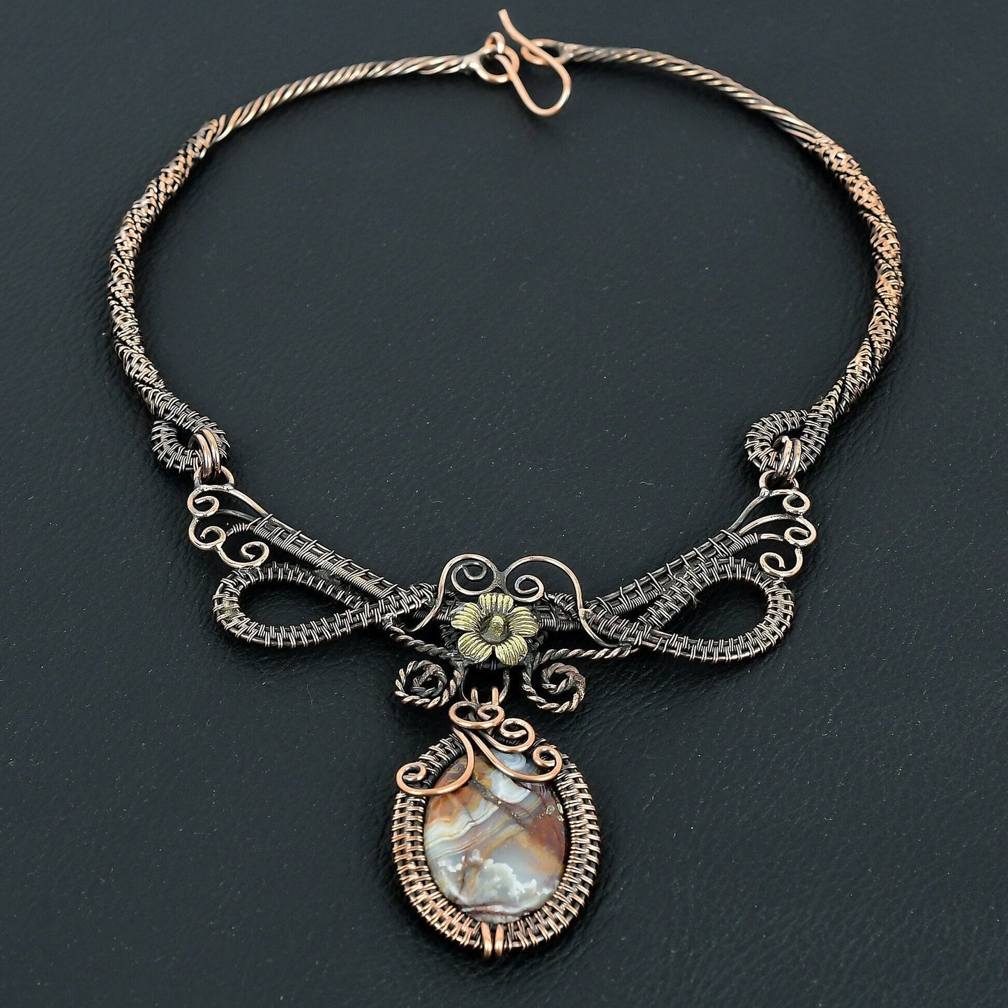 Multicolor Crazy Lace Agate Gemstone Necklace