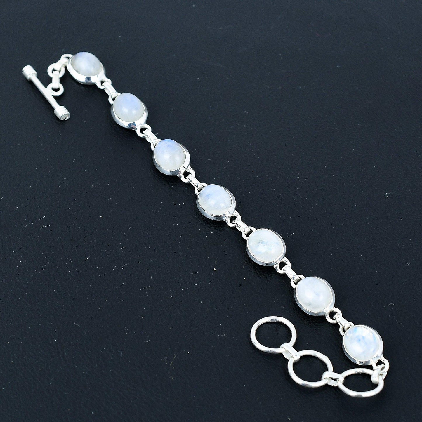 White Moonstone Gemstone Bracelet
