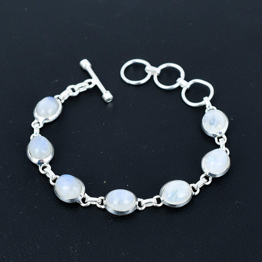 White Moonstone Gemstone Bracelet