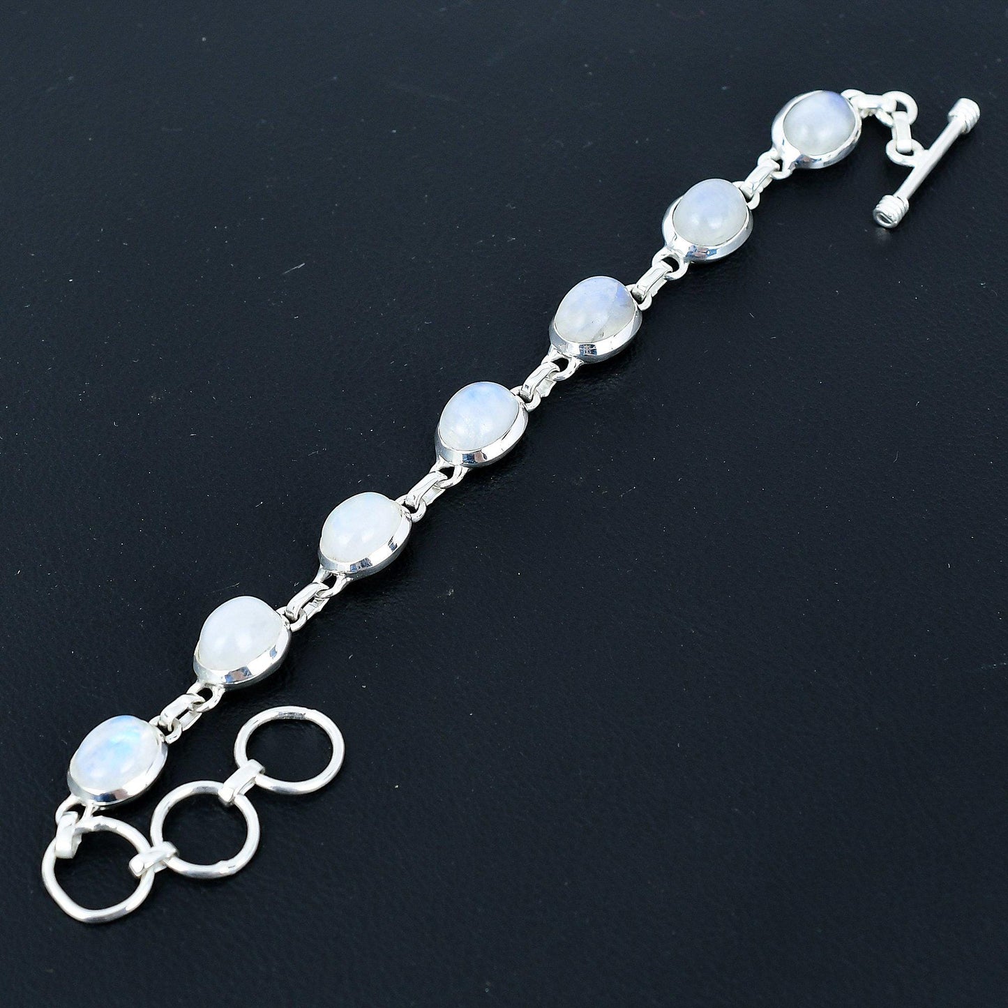 White Moonstone Gemstone Bracelet