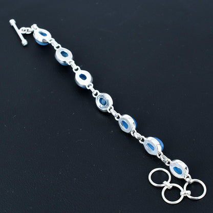 Blue Chalcedony Sterling Silver Bracelet