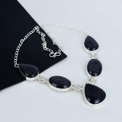 Blue Sunstone Gemestone Necklace