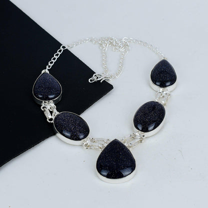 Blue Sunstone Gemestone Necklace
