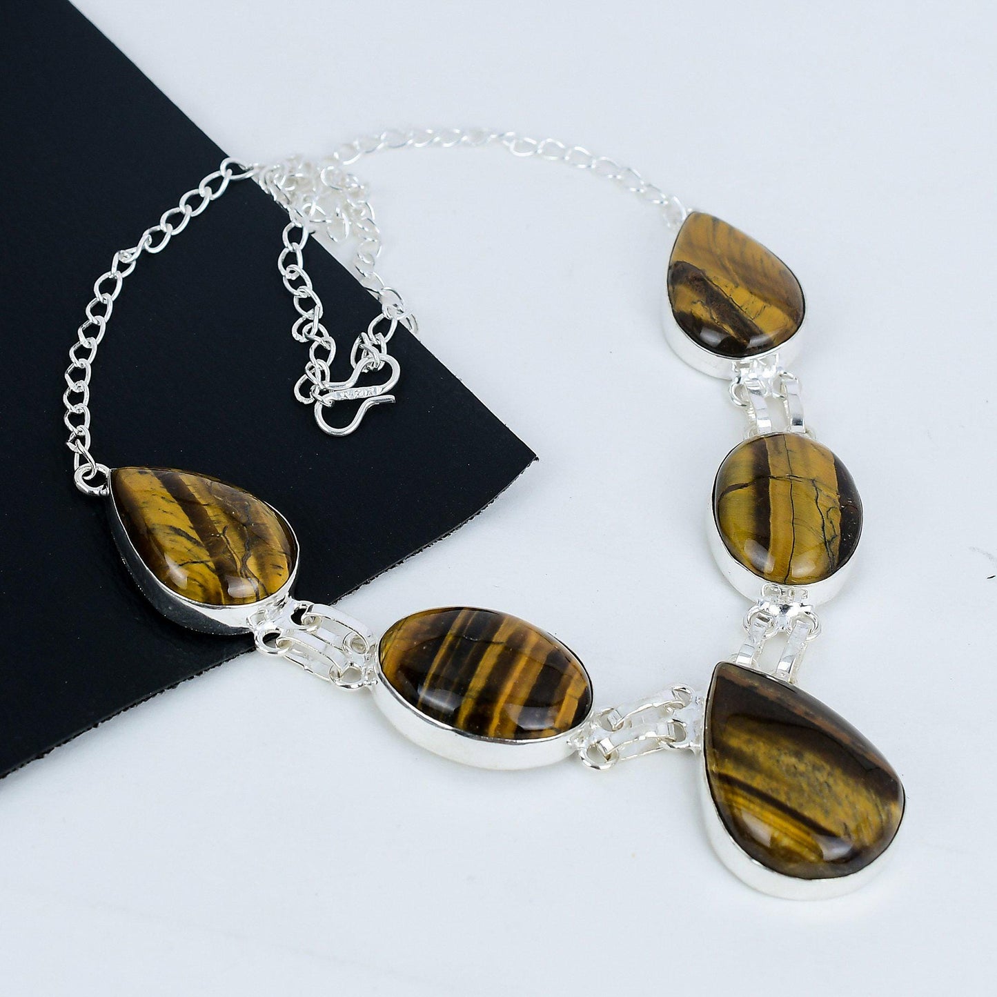 Golden Tiger’s Eye Sterling Silver Necklace