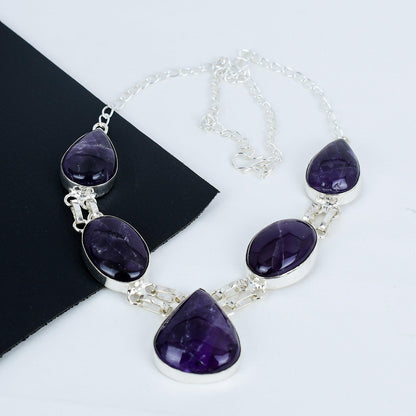 Purple Amethyst Sterling Silver Necklace