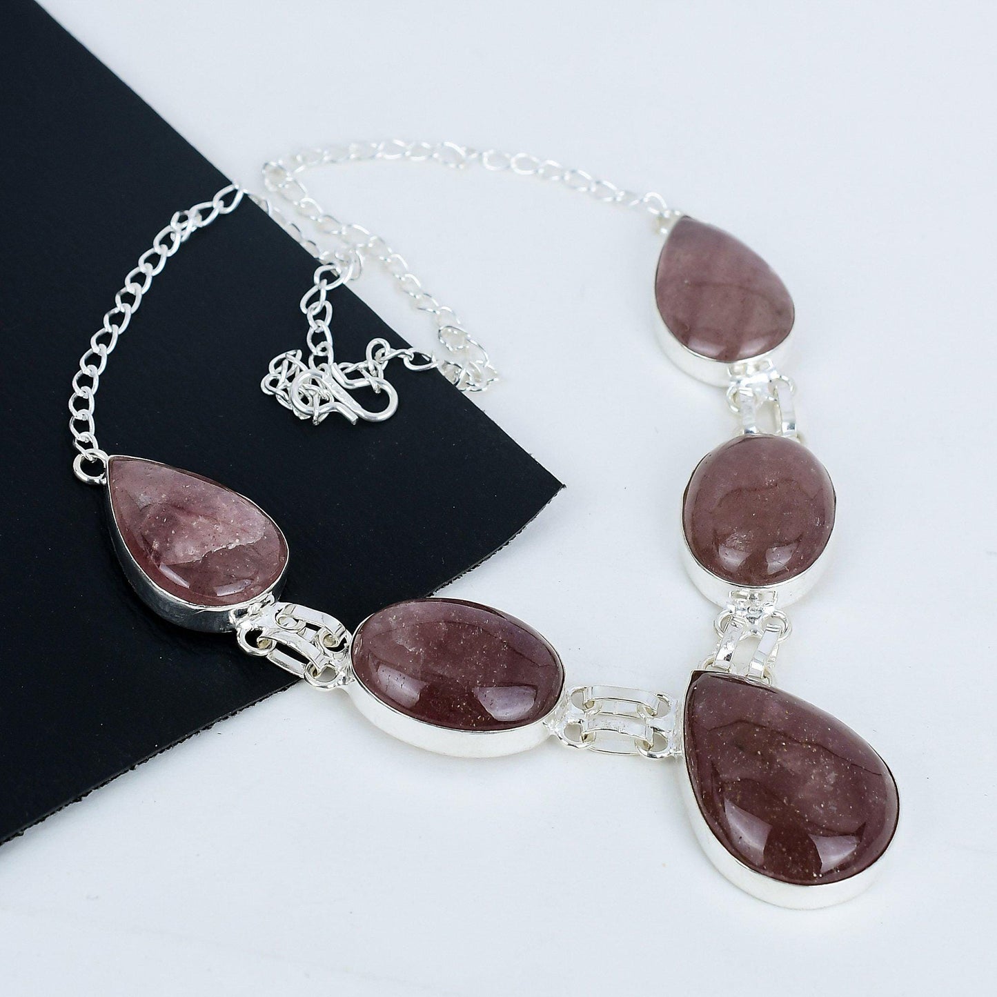 Pink Strawberry Quartz Necklace