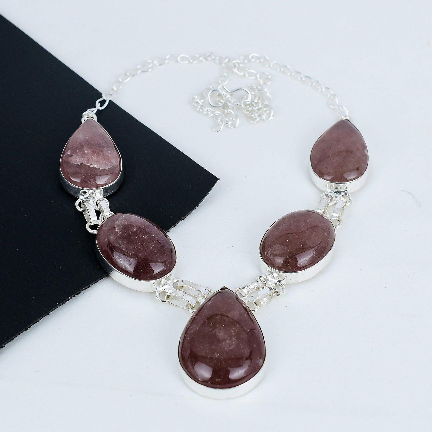 Pink Strawberry Quartz Necklace