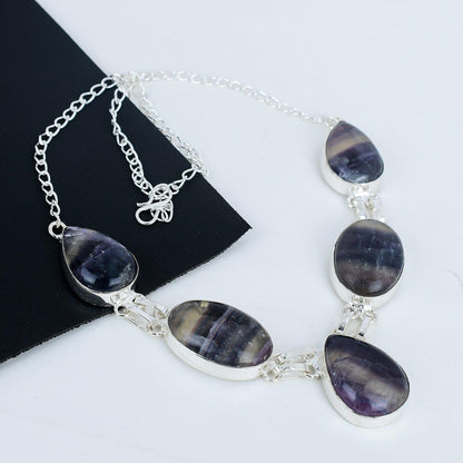 Green Fluorite Sterling Silver Necklace