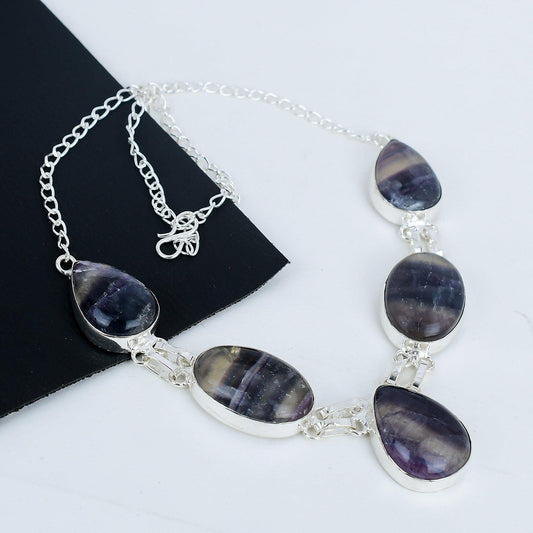 Green Fluorite Sterling Silver Necklace