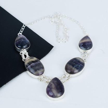 Green Fluorite Sterling Silver Necklace