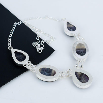 Green Fluorite Sterling Silver Necklace