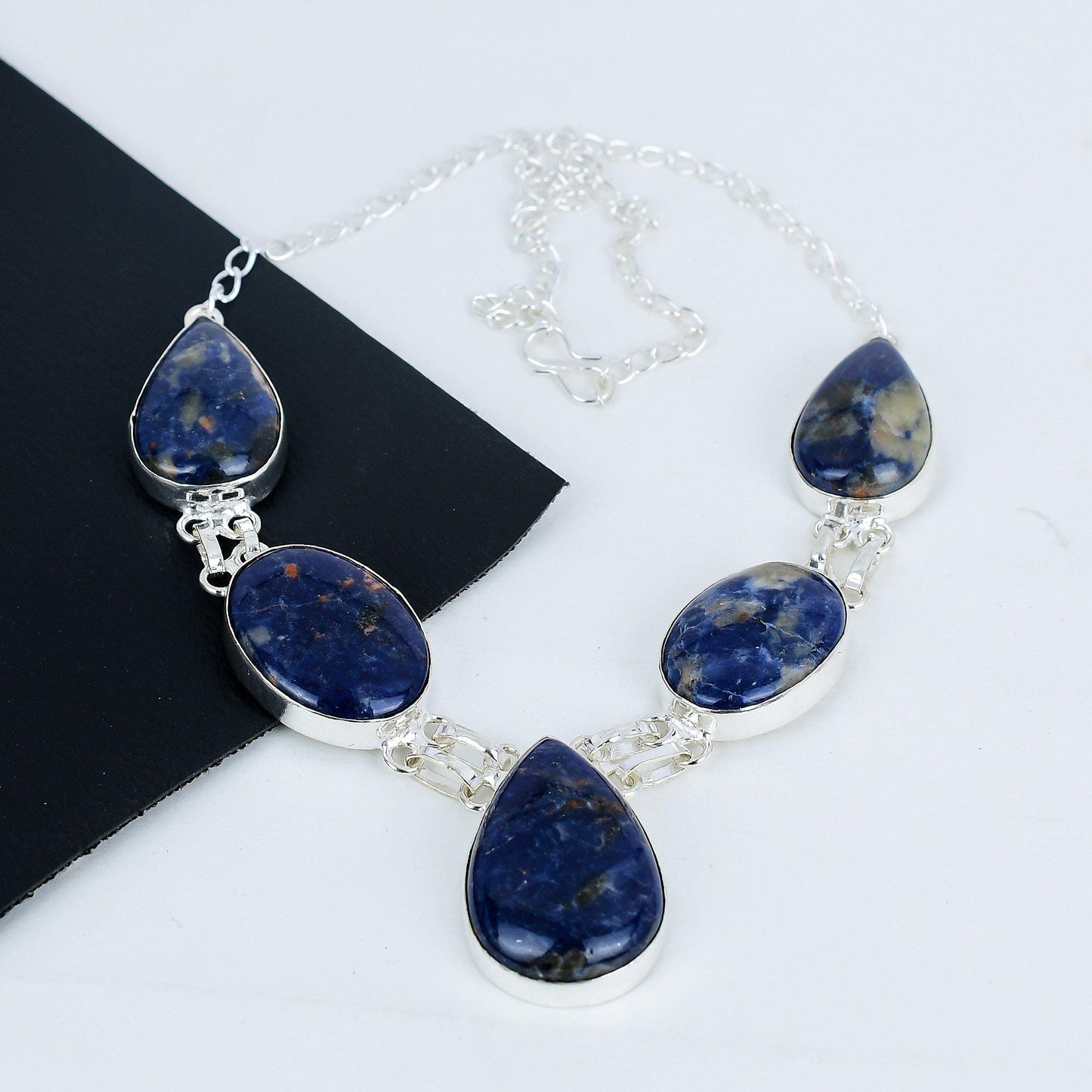 Blue Sodalite Sterling Silver Necklace