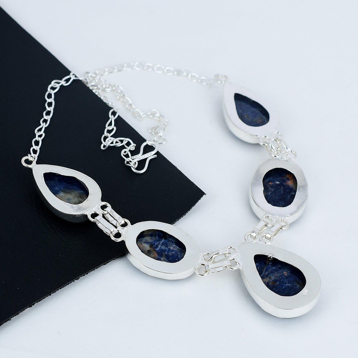 Blue Sodalite Sterling Silver Necklace