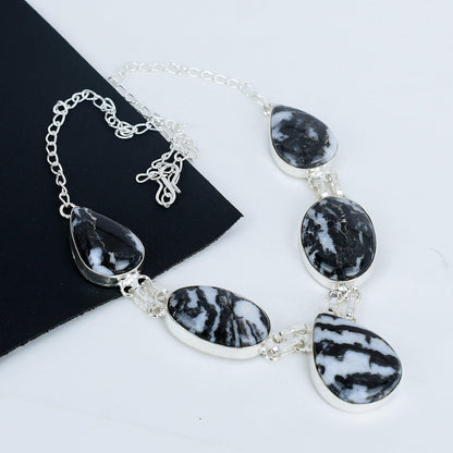 Brown Buffalo Jasper Sterling Silver Necklace