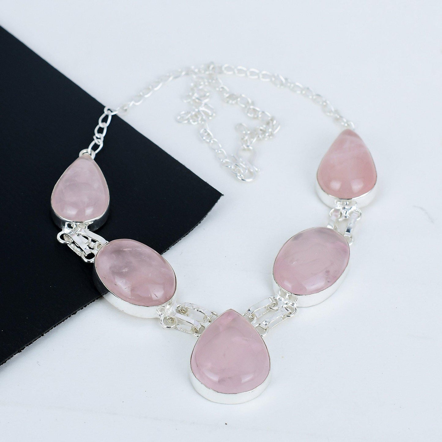 Rose Quartz Sterling Silver Necklace