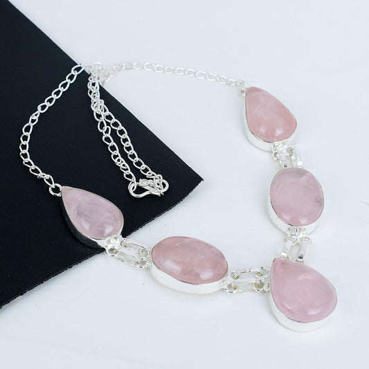Rose Quartz Sterling Silver Necklace